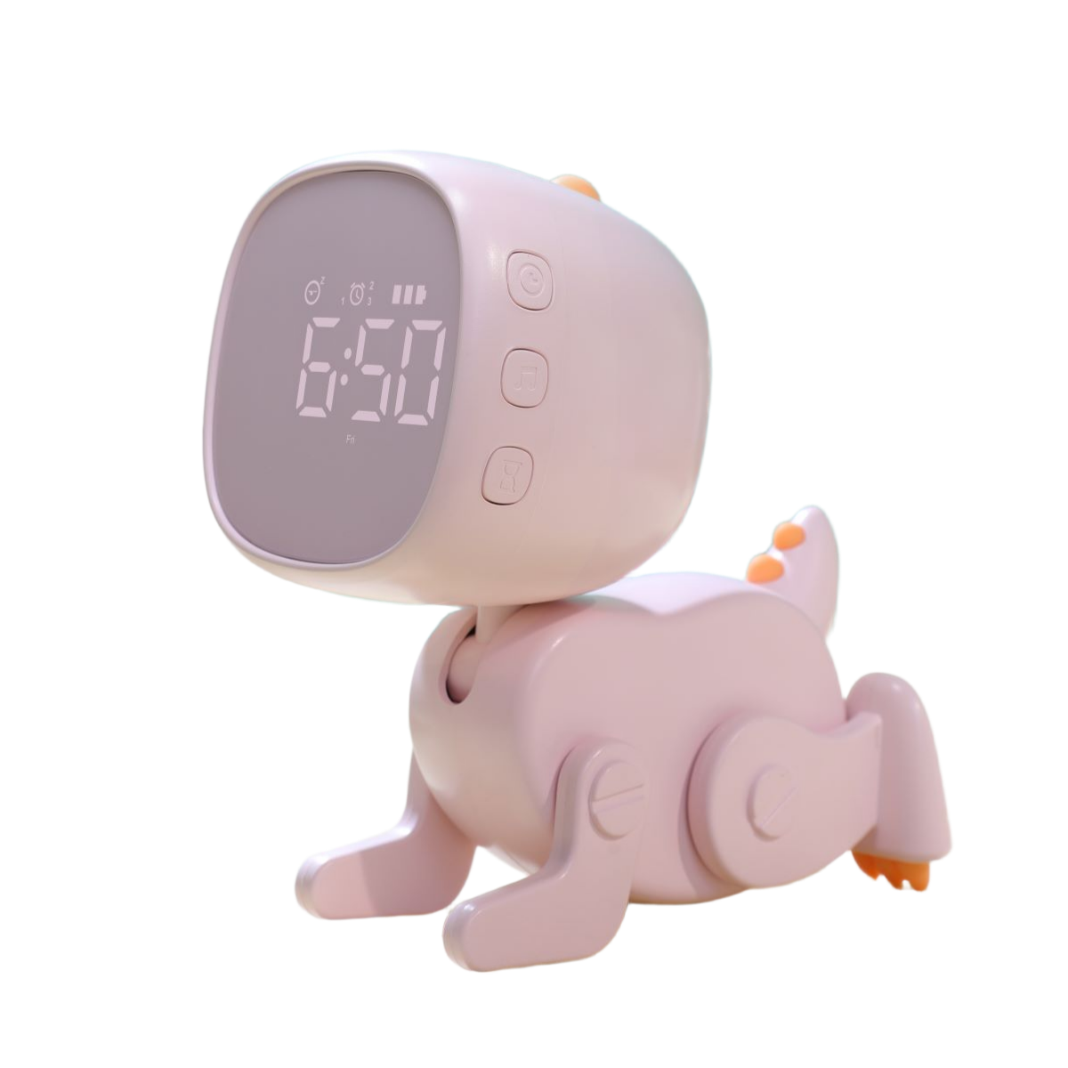 Dino Digital Alarm Clock (Usb-C Rechargeable) - Pink