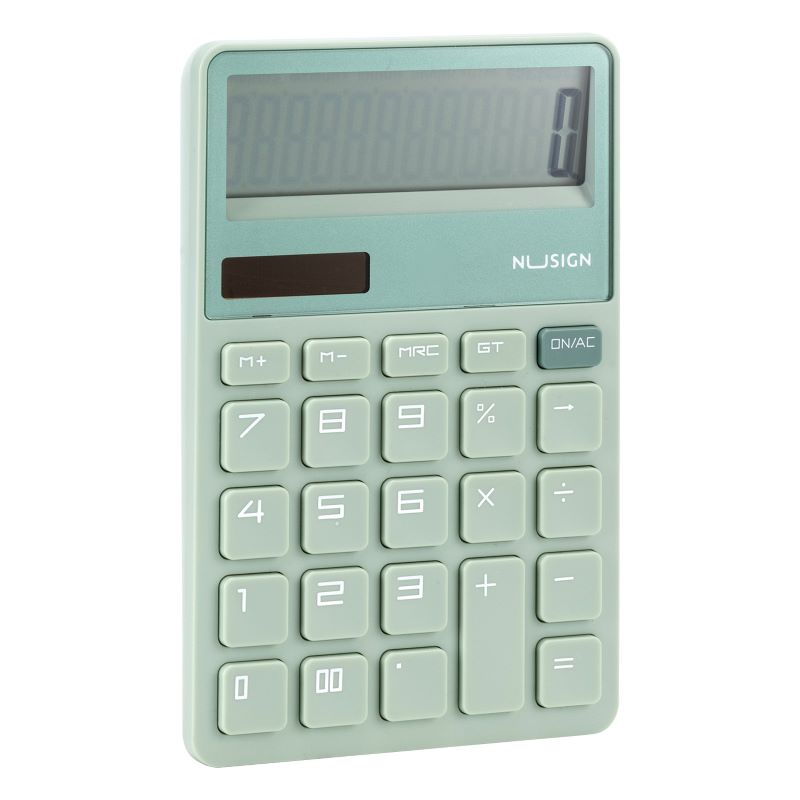 DELI NUSIGN CALCULATOR 12 DIGIT DUAL POWER GREEN ENS042