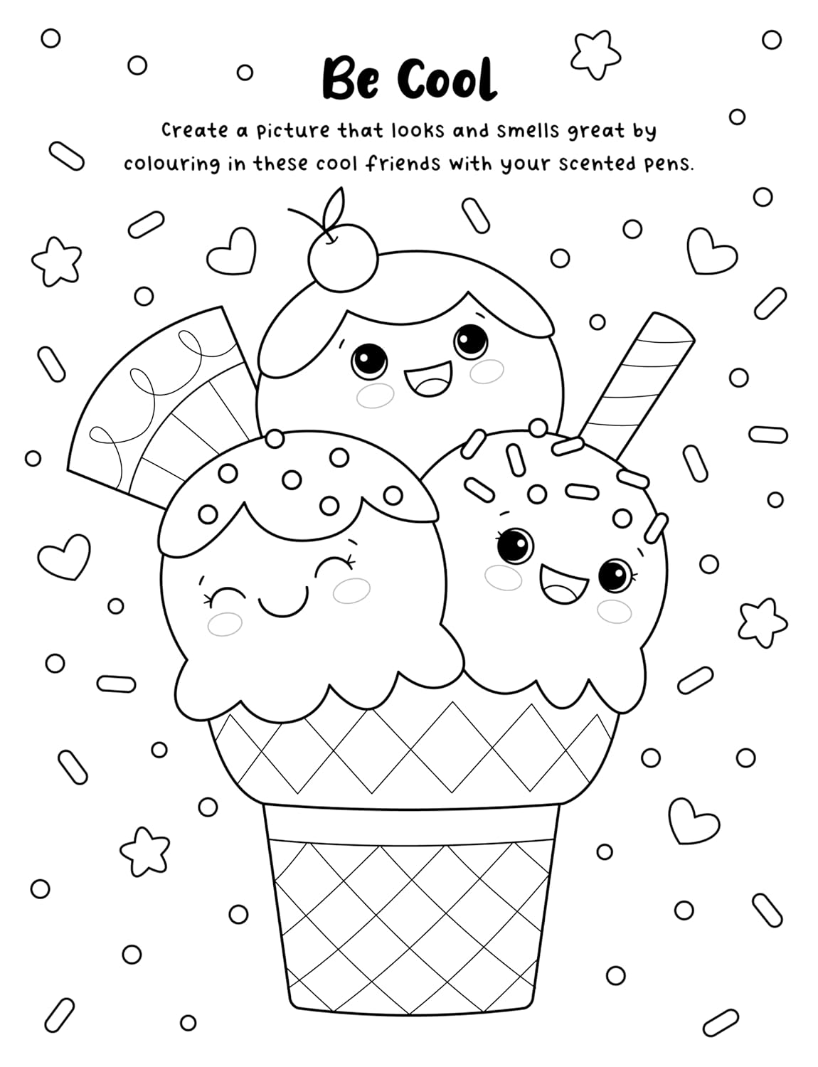Sweet and Scented Colouring (Colouring Kit With Scented Pens) Paperback 