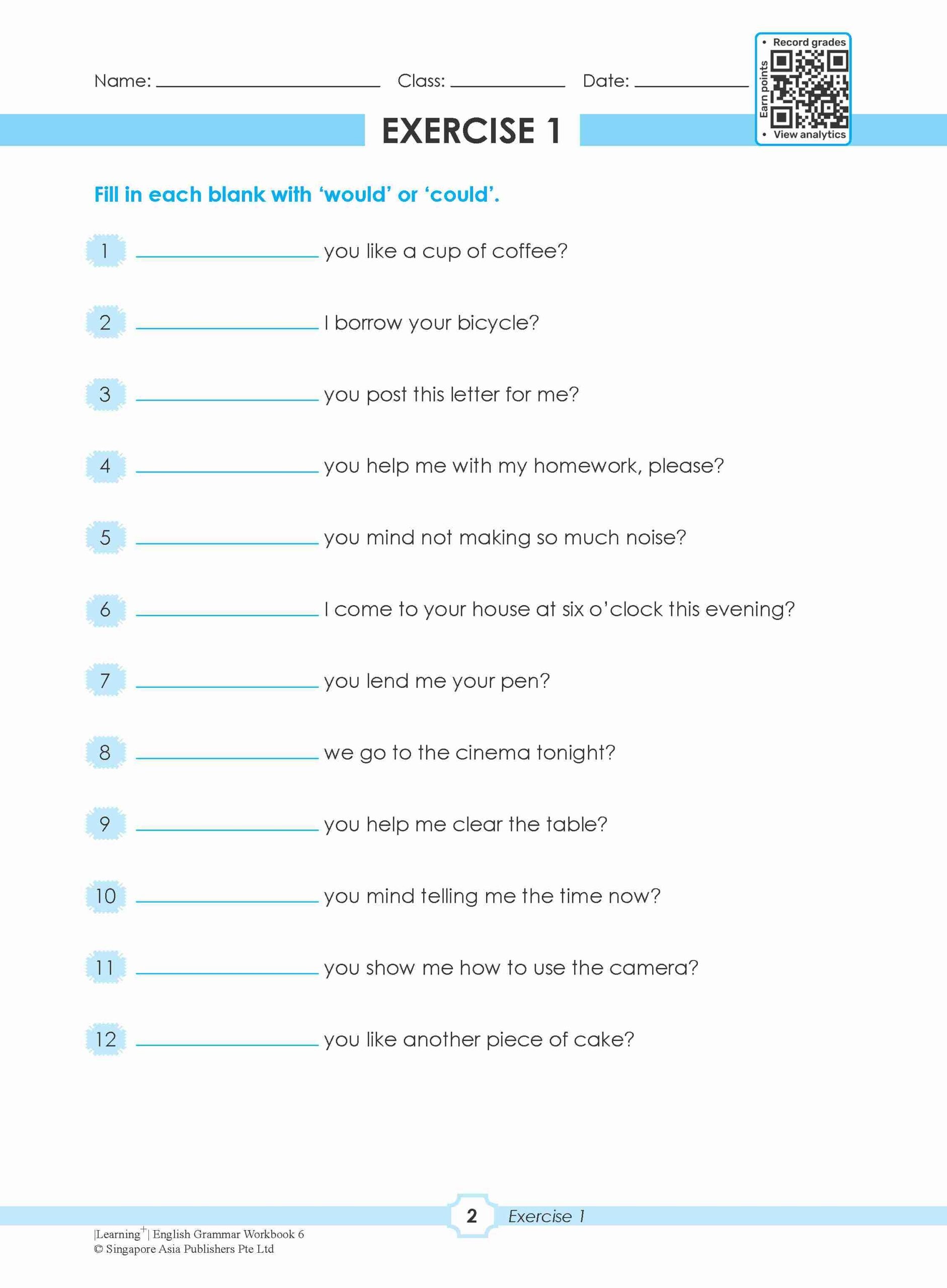 Primary 6 LEARNING+ ENGLISH GRAMMAR Workbook 6
