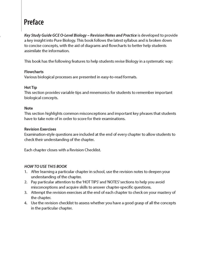 Key Study Guide: O-Level Biology Volume 1 Revision Notes & Practice