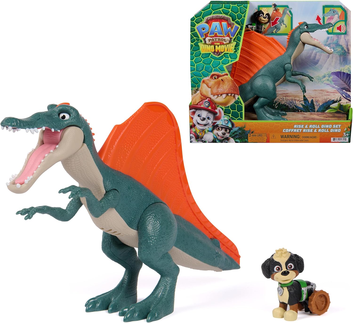 PAW PATROL THE DINO MOVIE RISE N ROLL DINO SET