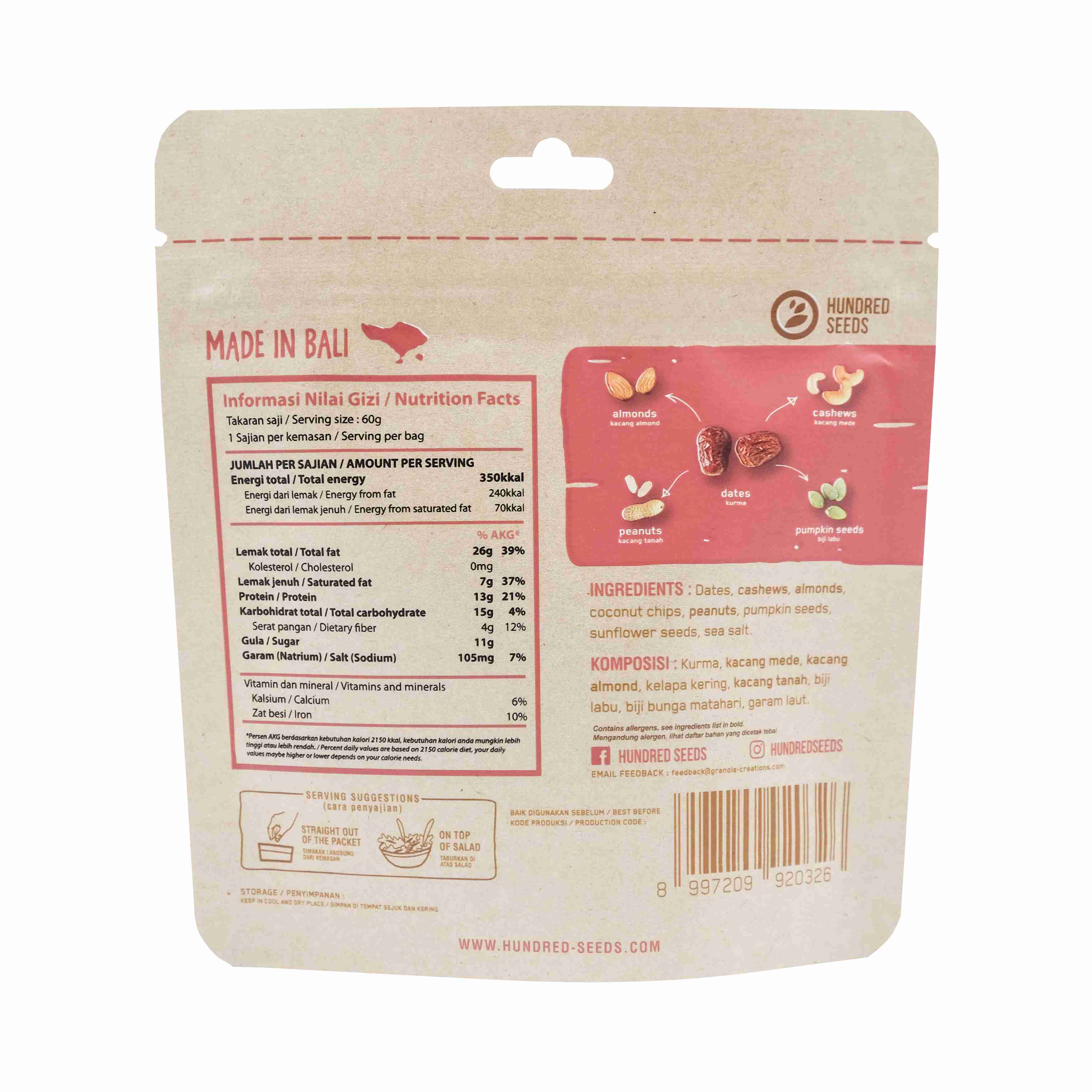 Hundred Seeds Fruity Nuts Creation 60gms Sun-kissed Dates