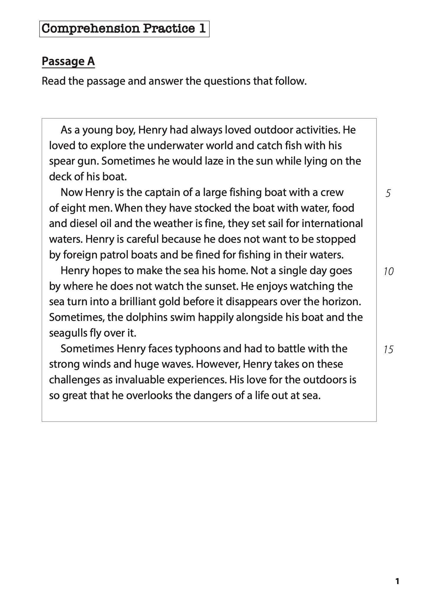 Primary 4 English Comprehension Practice