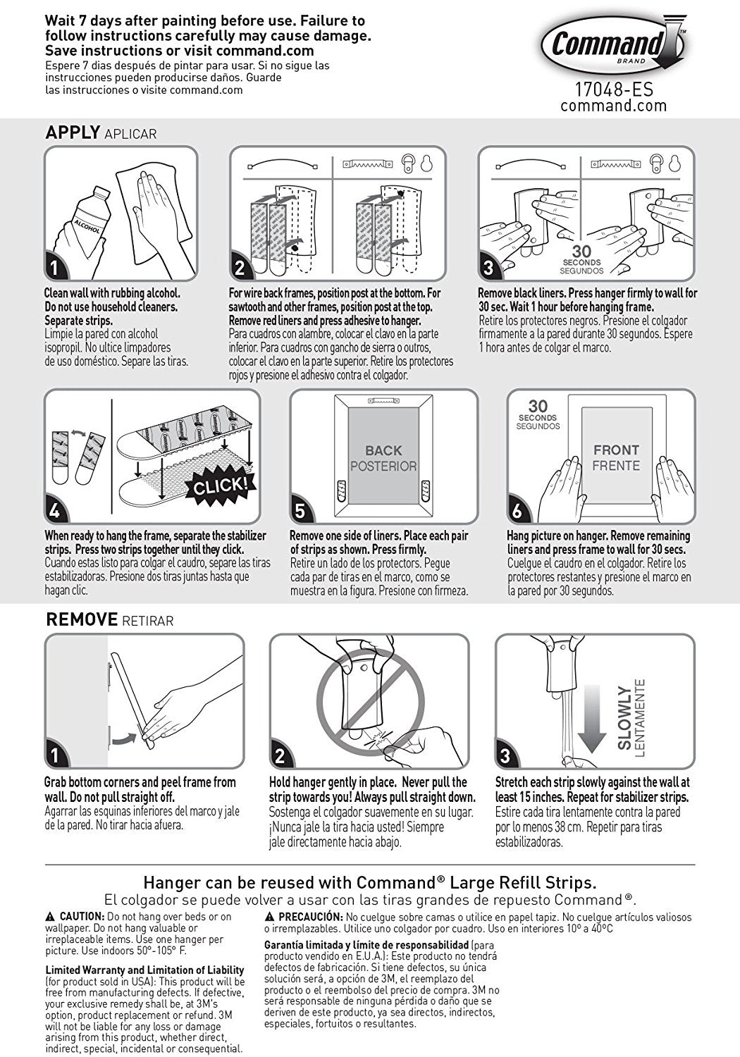 Command™ 17048 Sticky Nail Wire-Backed Metal Hanger