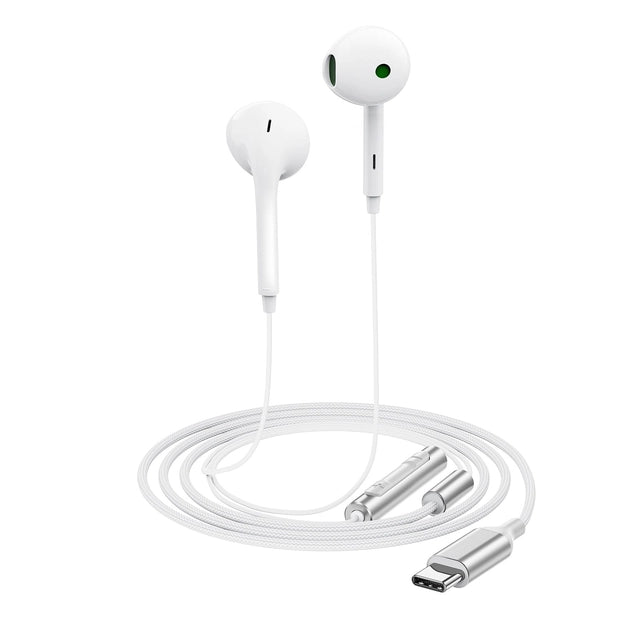 Acefast L7 USB-C Semi-In-Ear Wired Earphones With Mic – White 