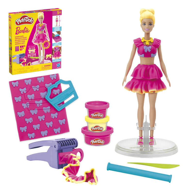 HASBRO PLAYDOH BARBIE RUFFLES AND BOWS DOLL SET