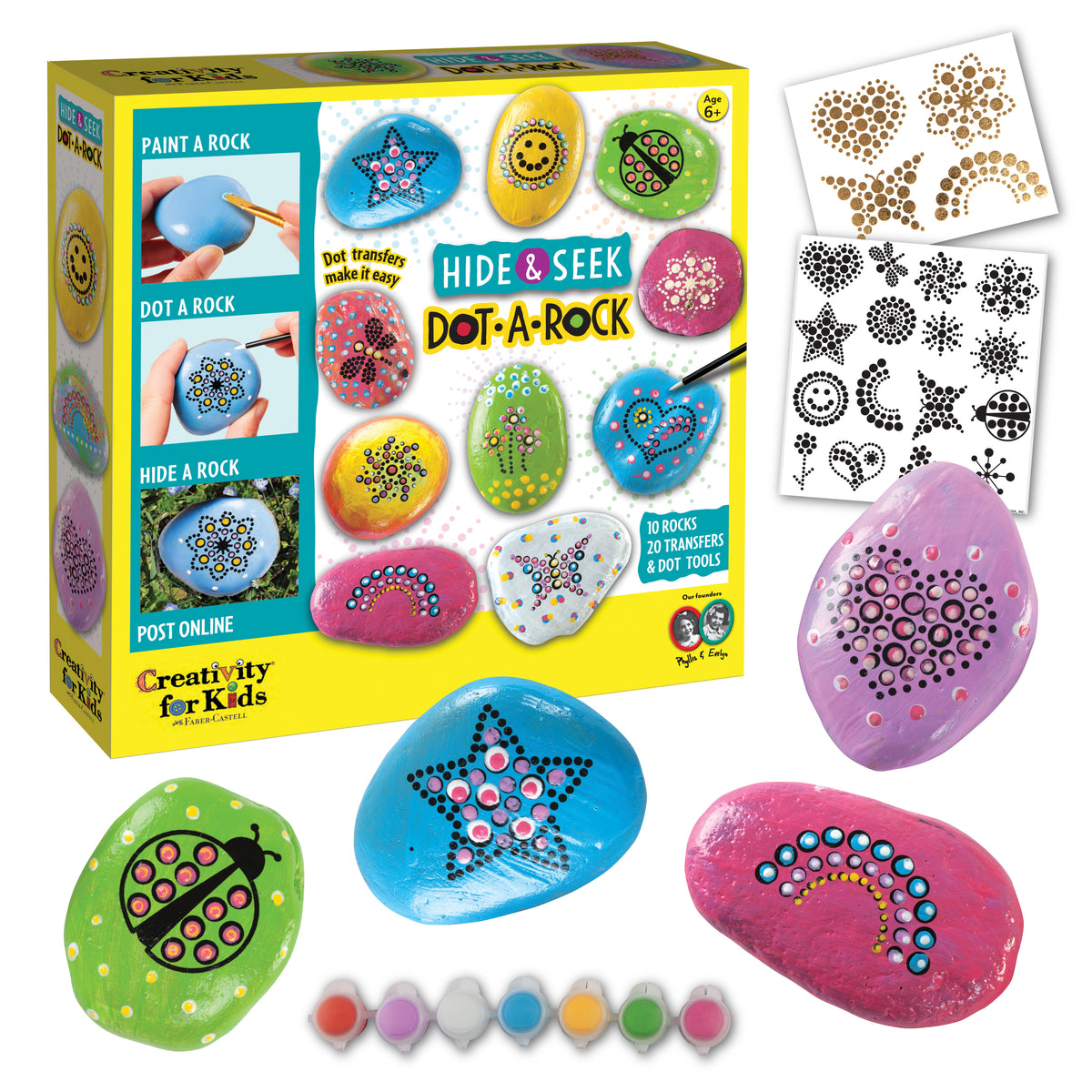 Faber-Castell Creativity For Kids, Dot A Rock Painting-6364