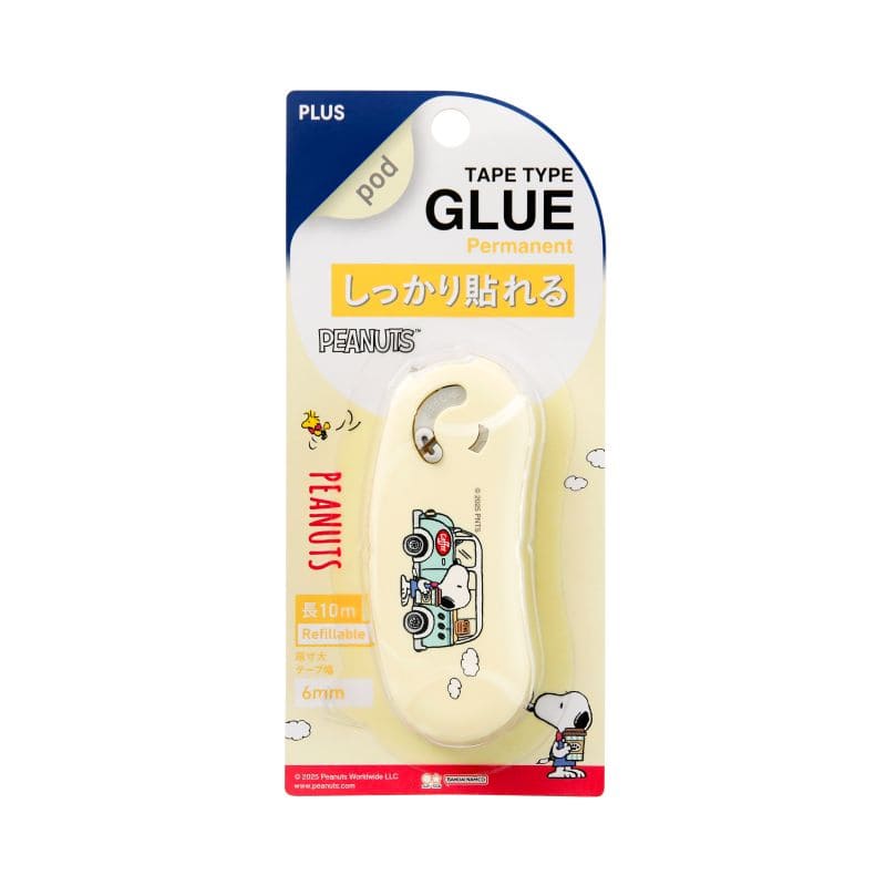 PLUS Norino POD Glue Tape TG-1110 PEANUTS CAFE BUS 