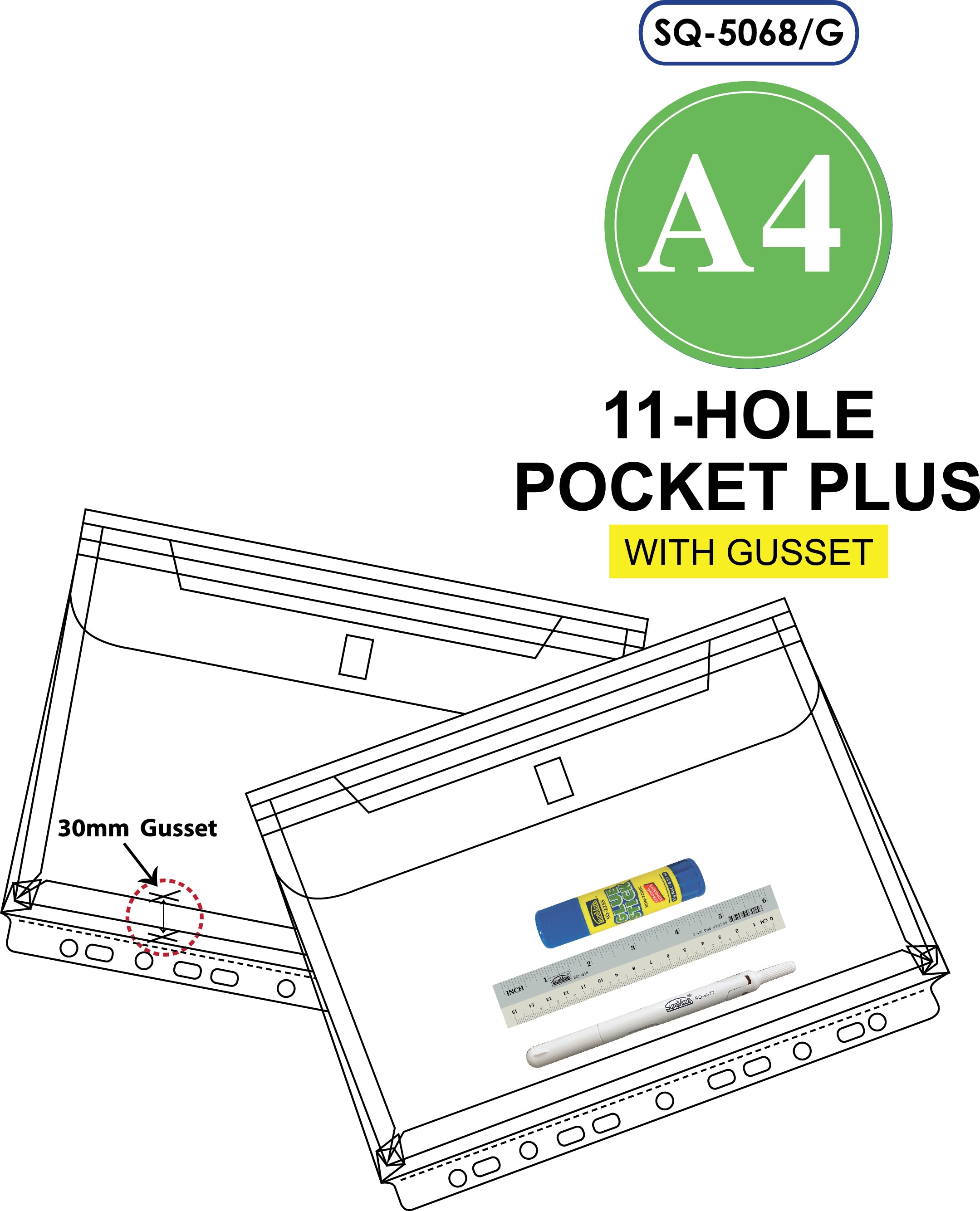 11 Hole Pocket Plus W/30mm Gusset