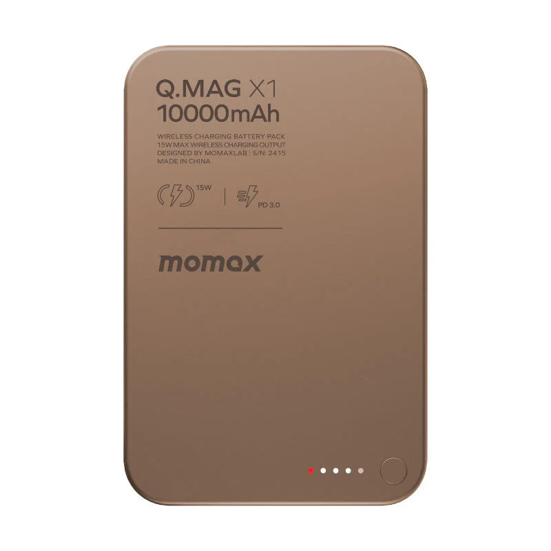 Momax IP117AL2 Q.MAG X1 Magnetic Wireless Battery Pack 10000mAh - Sandstone