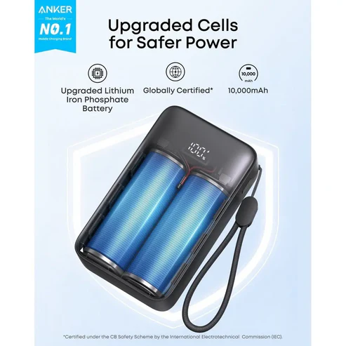 Anker Zolo Power Bank 10000mAh 30W Fast Charging Compact Portable Charger A110J