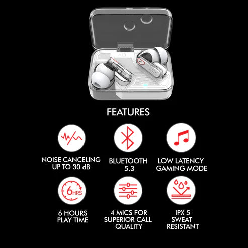 Alpha & Delta Nova ANC True Wireless Earphones White