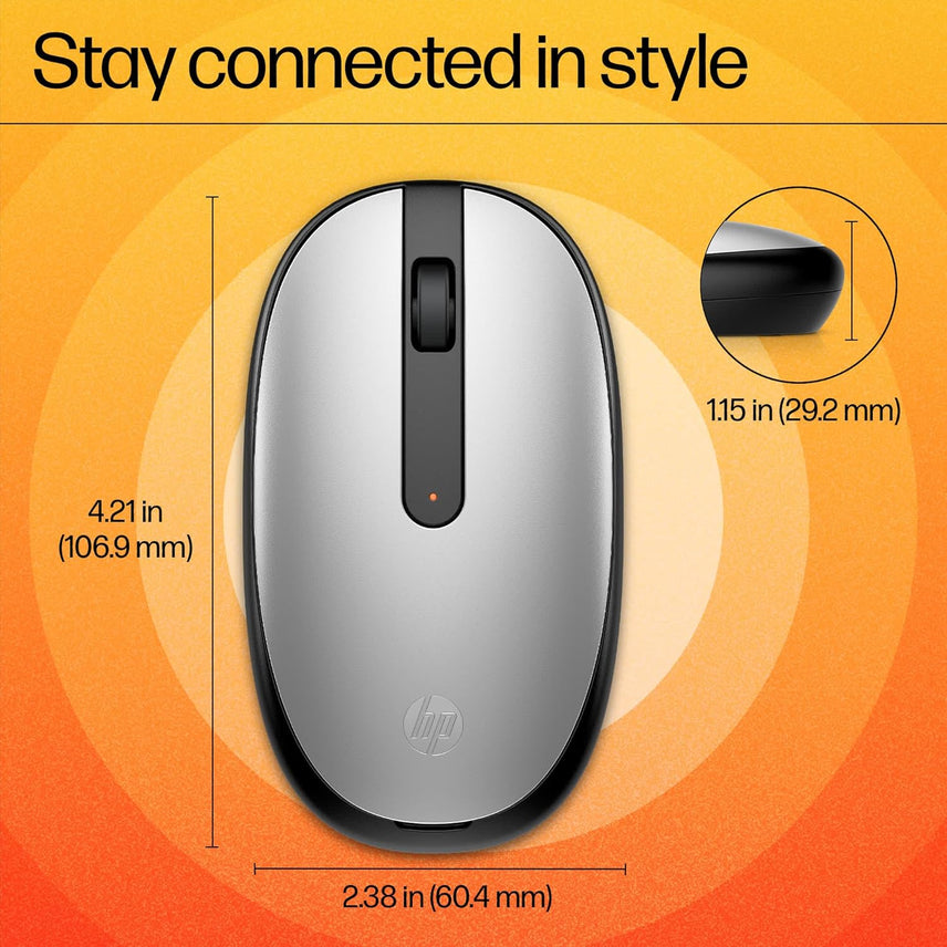 HP Wireless Mouse Bluetooth Wireless Wireless HP 240 Silver (Model Number: 43N04AA#UUF) Bluetooth 5.1 Latest Model