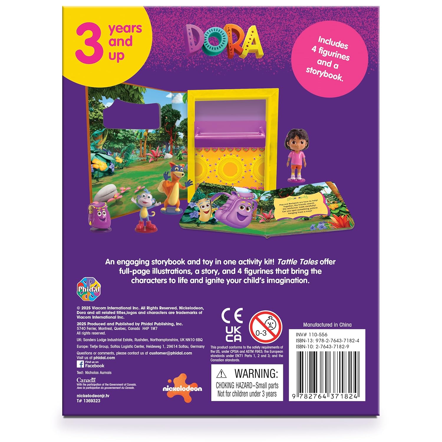 Nickelodeon Dora Tattle Tales (Activity Books For Kids, 12-Page Storybook, 4 Figurines) Board Book – Picture Book