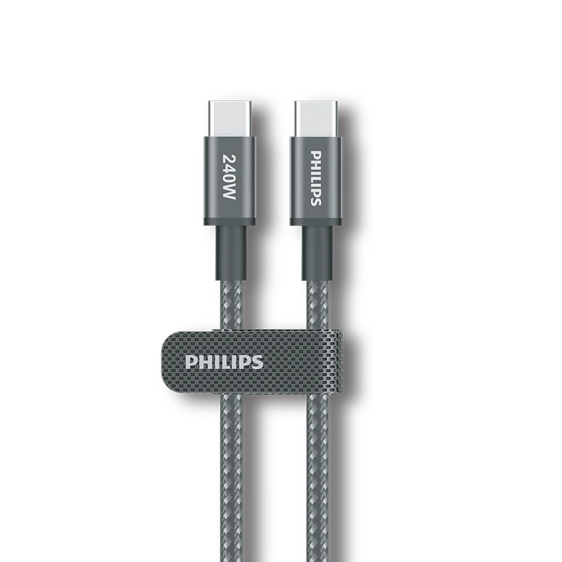 Philips DLC7060C/00 C-C Cable 2m 5A 240W Black Braided 480Mbp