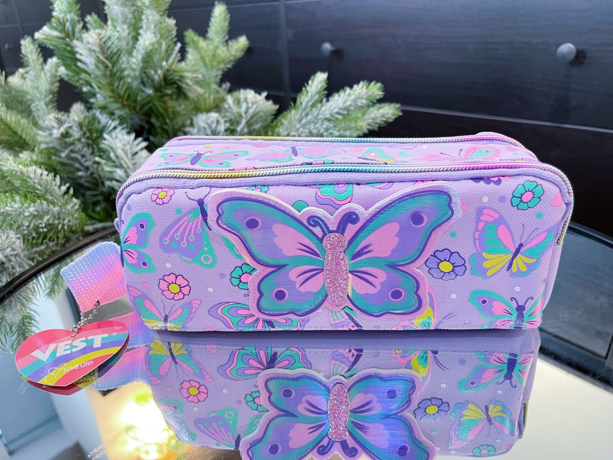 Printed Double Zip Pencil Case – 4 Assorted Designs