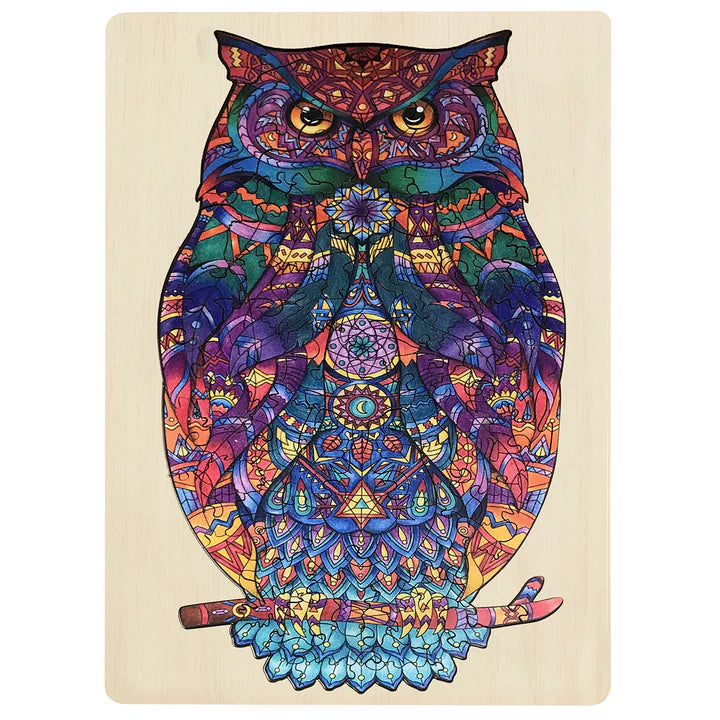 PUZZLE MASTER 130 PIECE WOODEN JIGSAW PUZZLE OWL