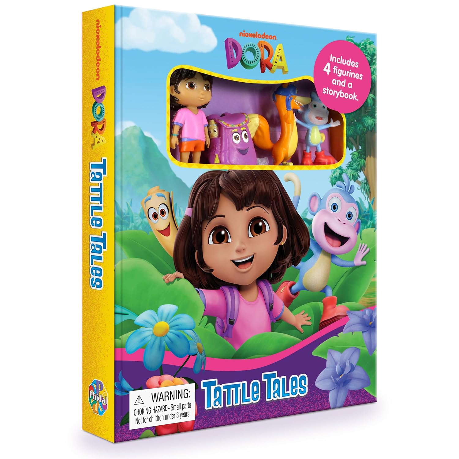 Nickelodeon Dora Tattle Tales (Activity Books For Kids, 12-Page Storybook, 4 Figurines) Board Book – Picture Book
