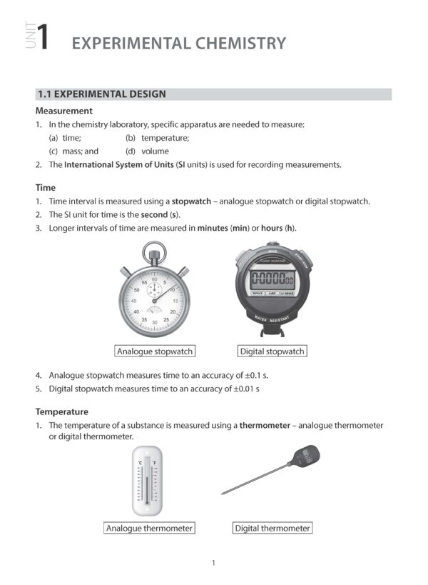 O-Level Chemistry Volume 1 Revision Notes, Worked Examples & Practice