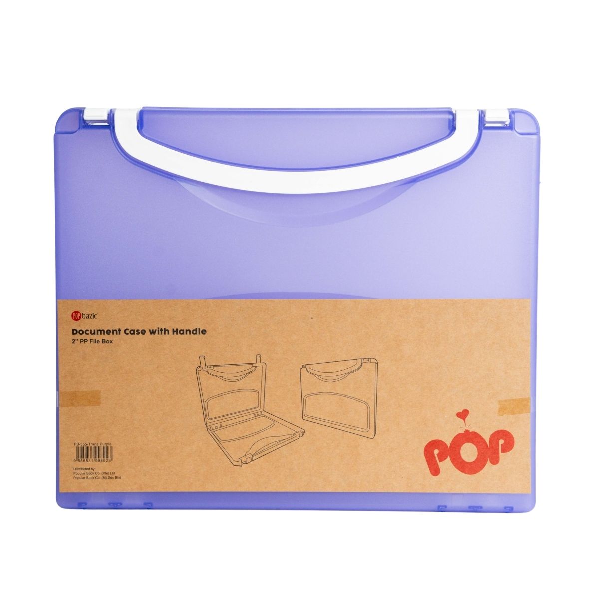 Pop Bazic Document Case with Handle - Purple