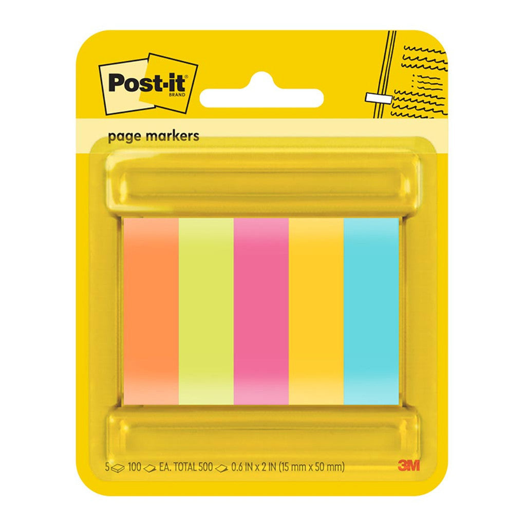 Post-it® 670-5ASST Page Markers, 0.6x2"