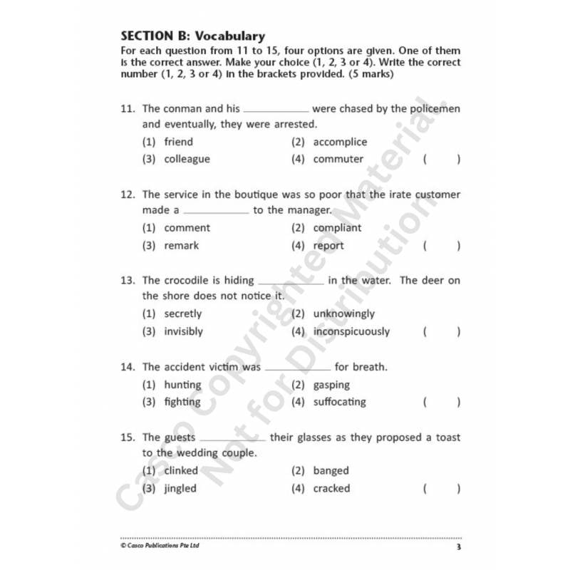 Primary 4 English 10 Class Tests
