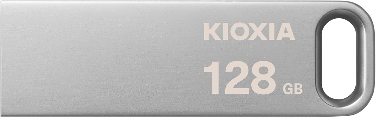 Kioxia LU366S128GG4 USB ThumbDrive U366 Slim Metal Flash Drive, USB 3.2, 128GB