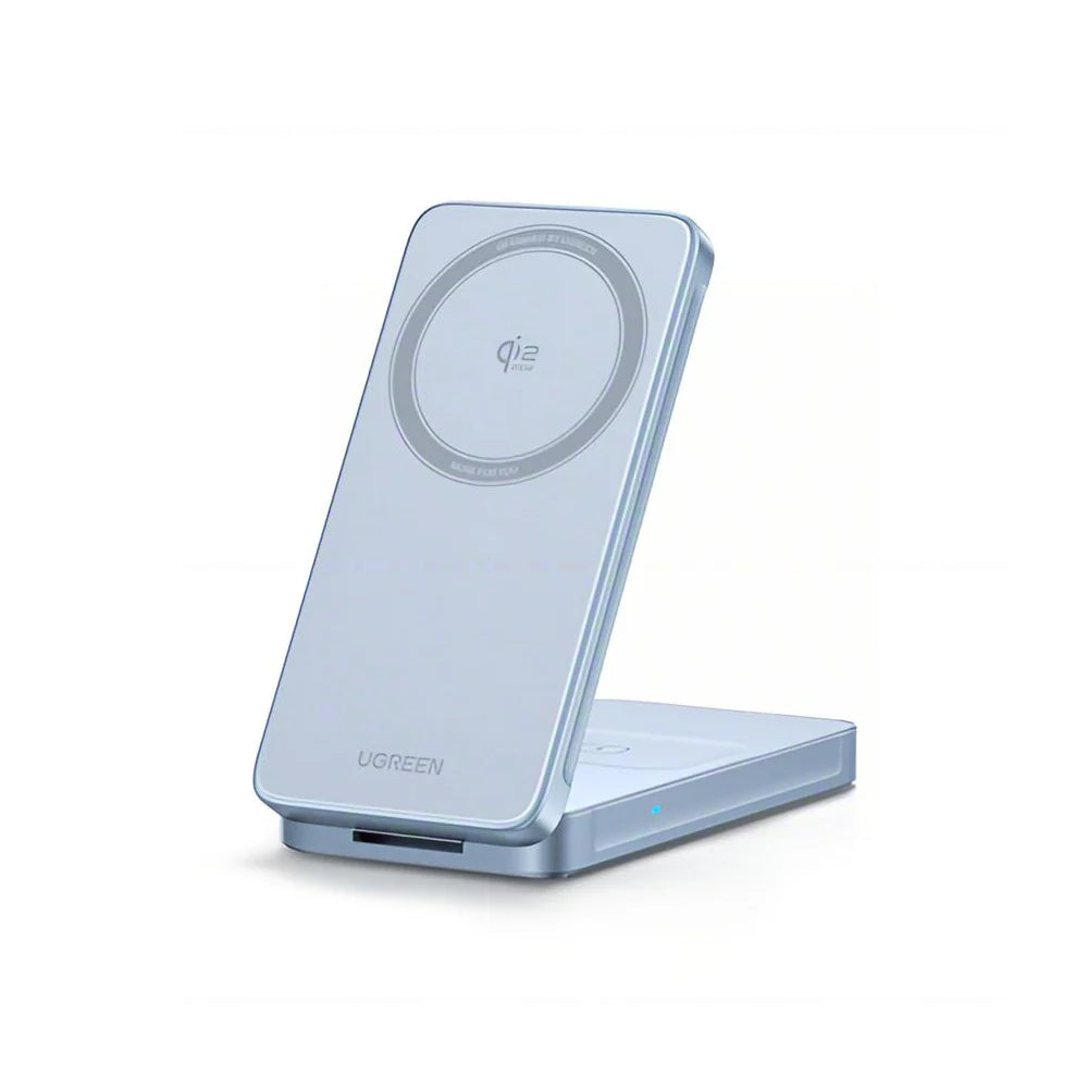 Ugreen W756 Qi2.2 30W 2-in-1 Magnetic Wireless Charger - Blue