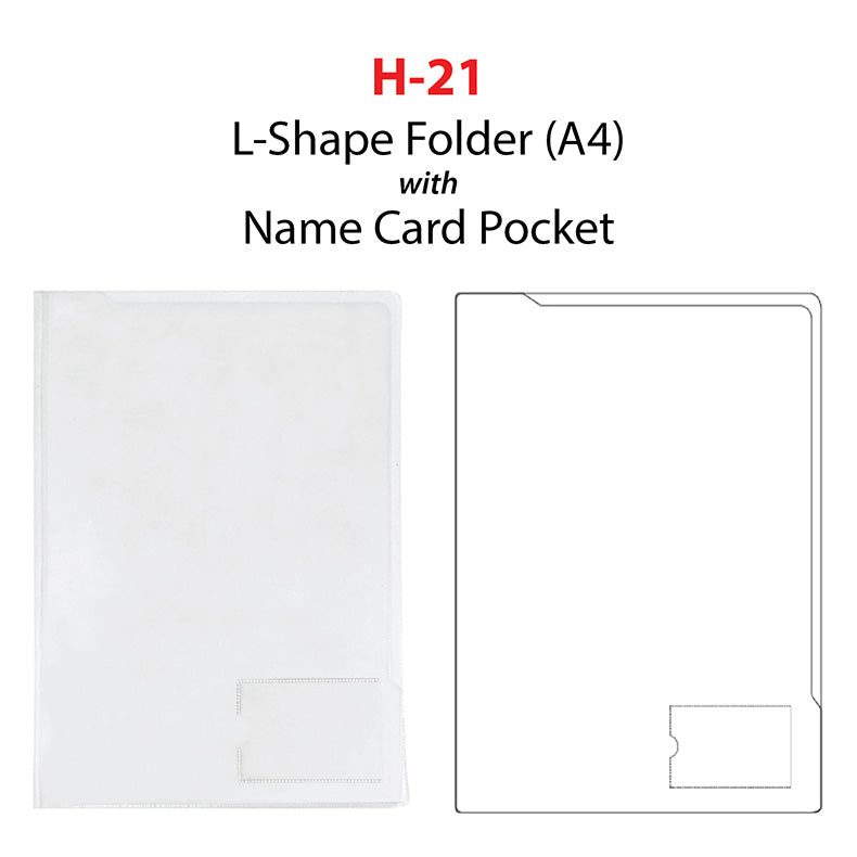 Centre Pvc Transparent L-shaped Folder With Label Slot A4