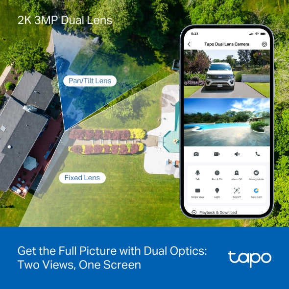 TP-Link Tapo TC34 Indoor/Outdoor Dual Lens Pan/Tilt Security Camera