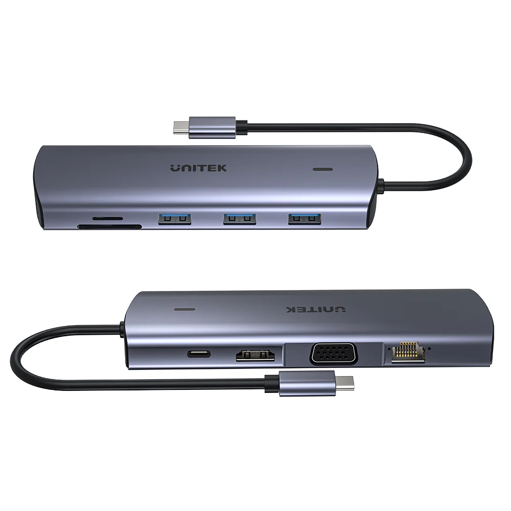 Unitek D1113A 9-in-1 USB-C Hub with Dual Display, Dual Card Reader and 100W PD