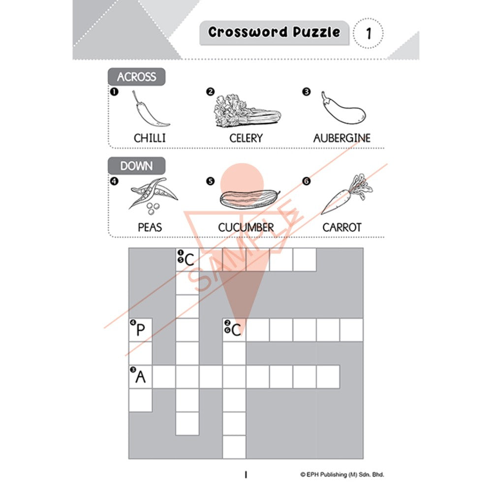 K1 Let's Learn Words English Cross Puzzle