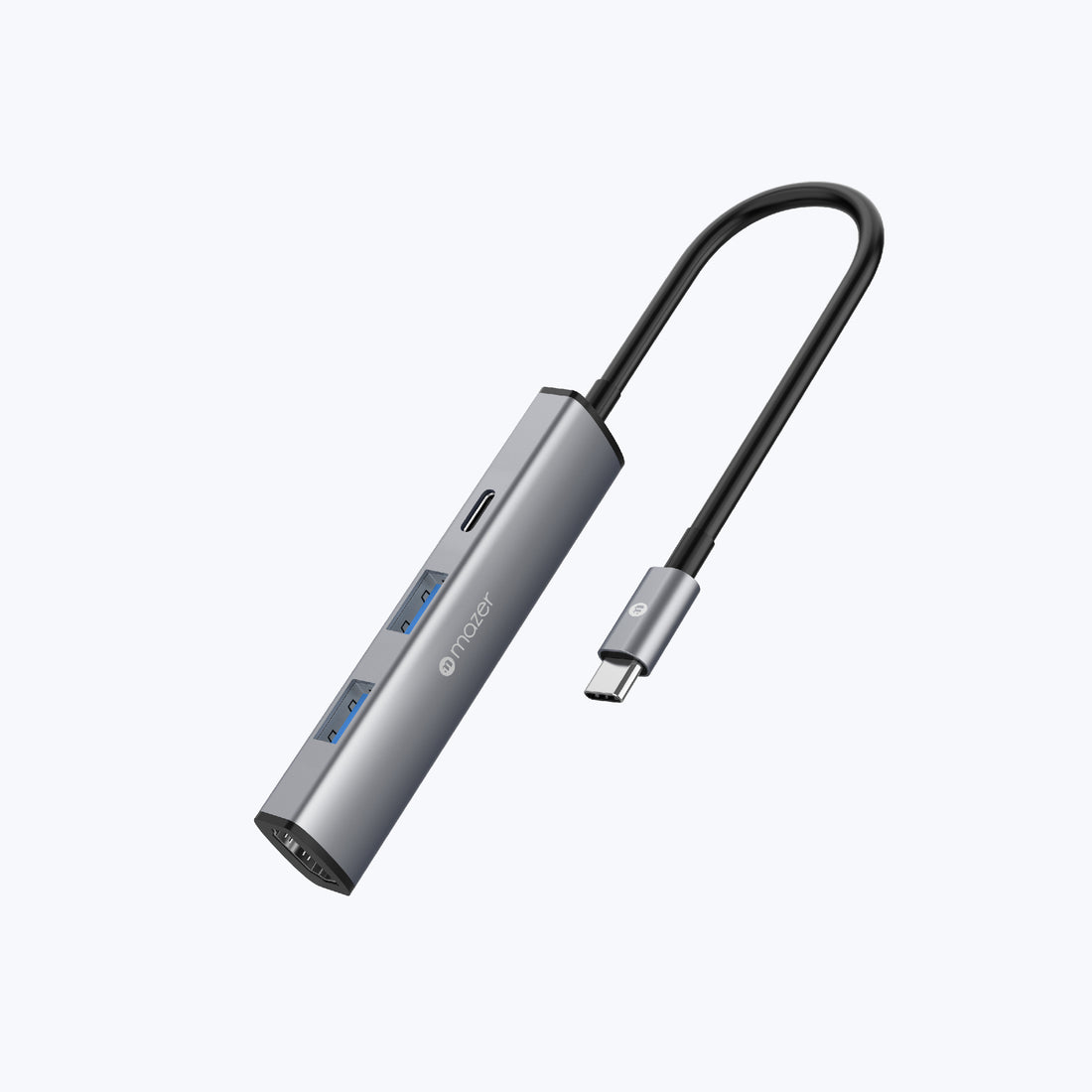 Mazer InfiniteLinkHub Slim Hub51 4-in-1 USB C Multimedia Mobile Hub Grey