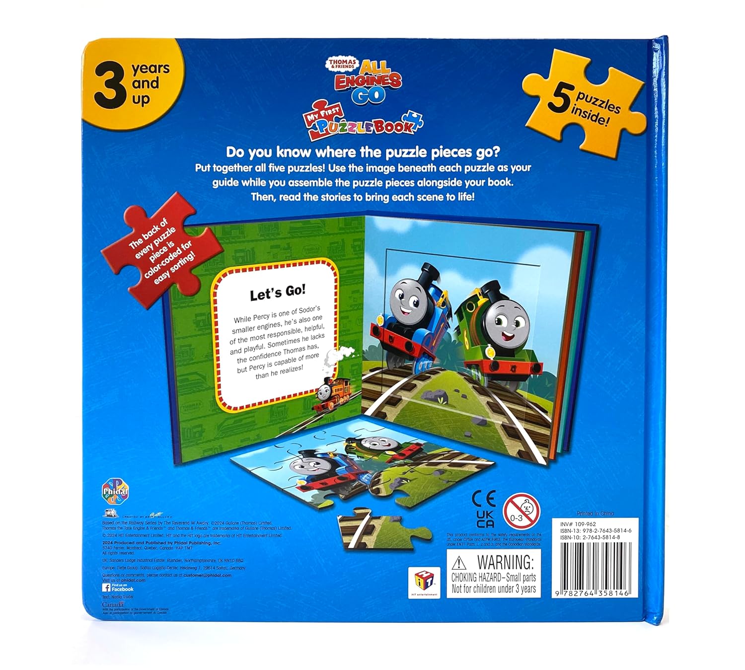 Thomas All Engines Go My First Puzzle Book - Jigsaw Puzzles For Kids (10-Page Board Book, 5 Puzzles) – Novelty Book