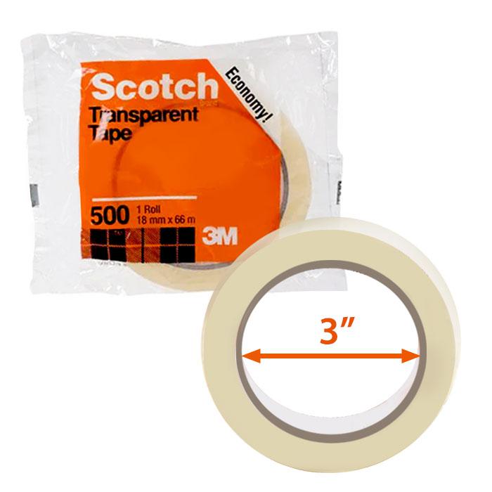 Scotch® 500 Utility Transparent Tape, 18mm X 66m