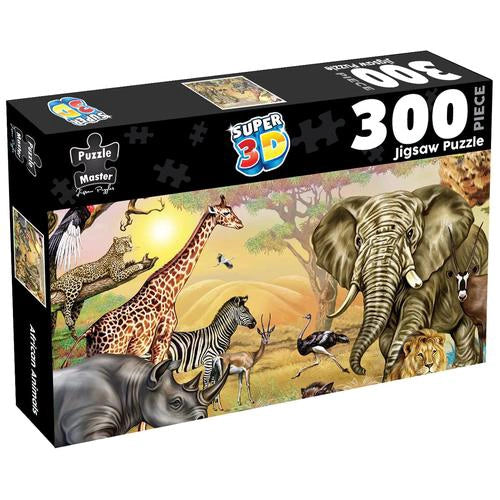 PUZZLE MASTER 300 PIECE JIGSAW PUZZLE SUPER 3D AFRICAN ANIMALS