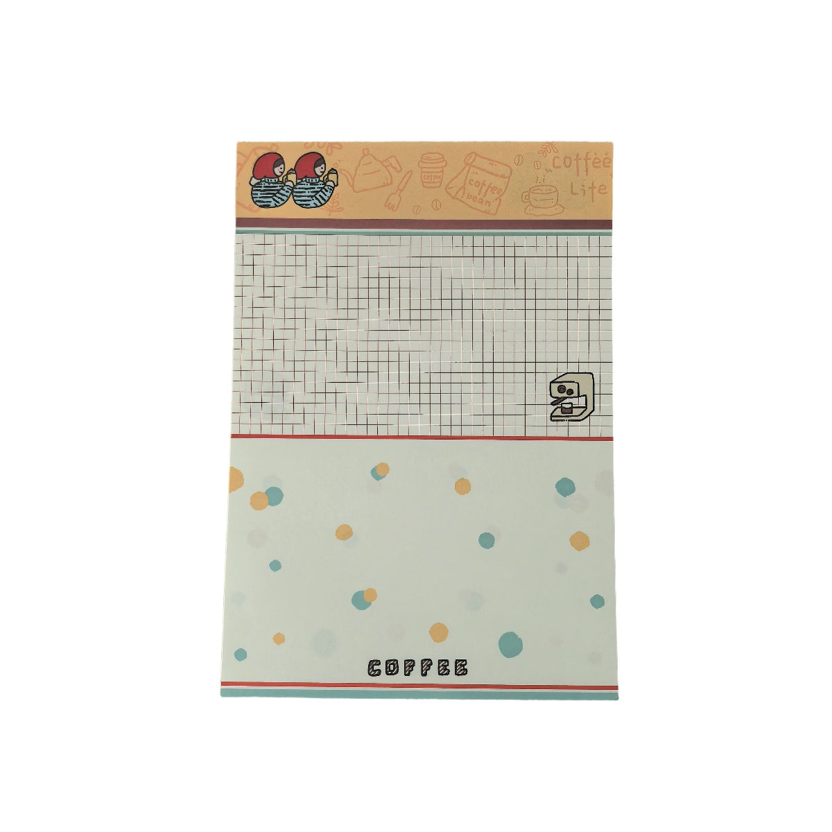 B6 Memo Pad 50'S Grid - Coffee