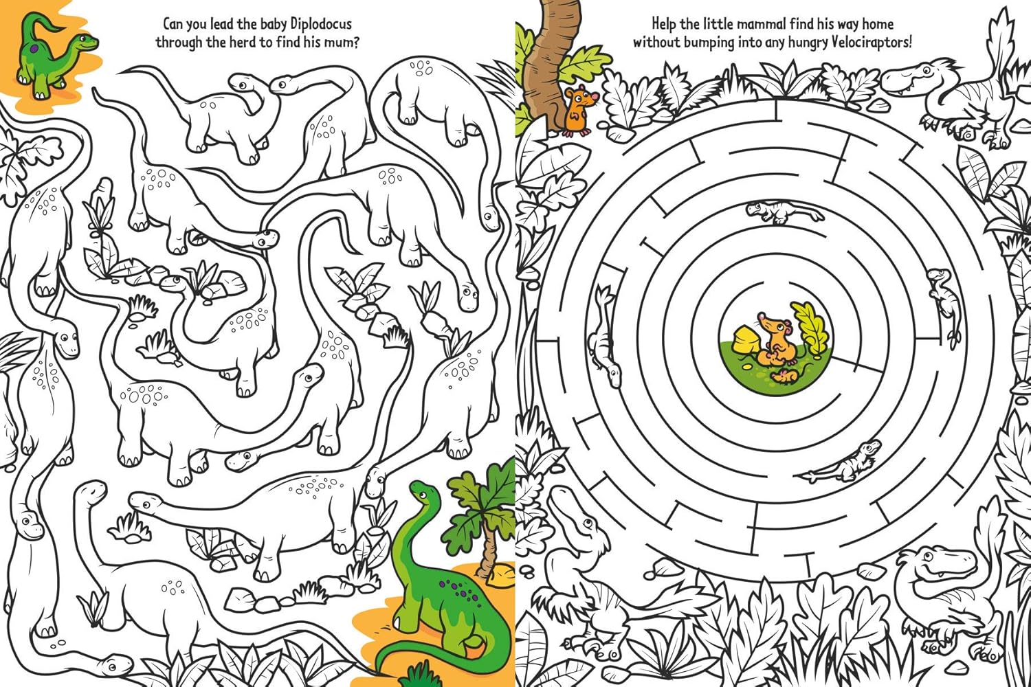Junior Art Colour-In Mazes - Dinosaurs