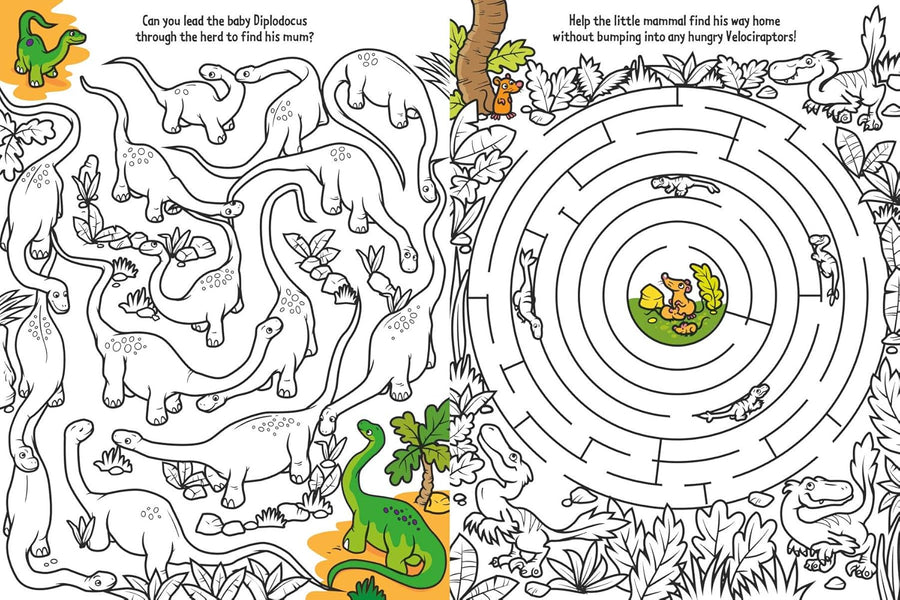 Junior Art Colour-In Mazes - Dinosaurs
