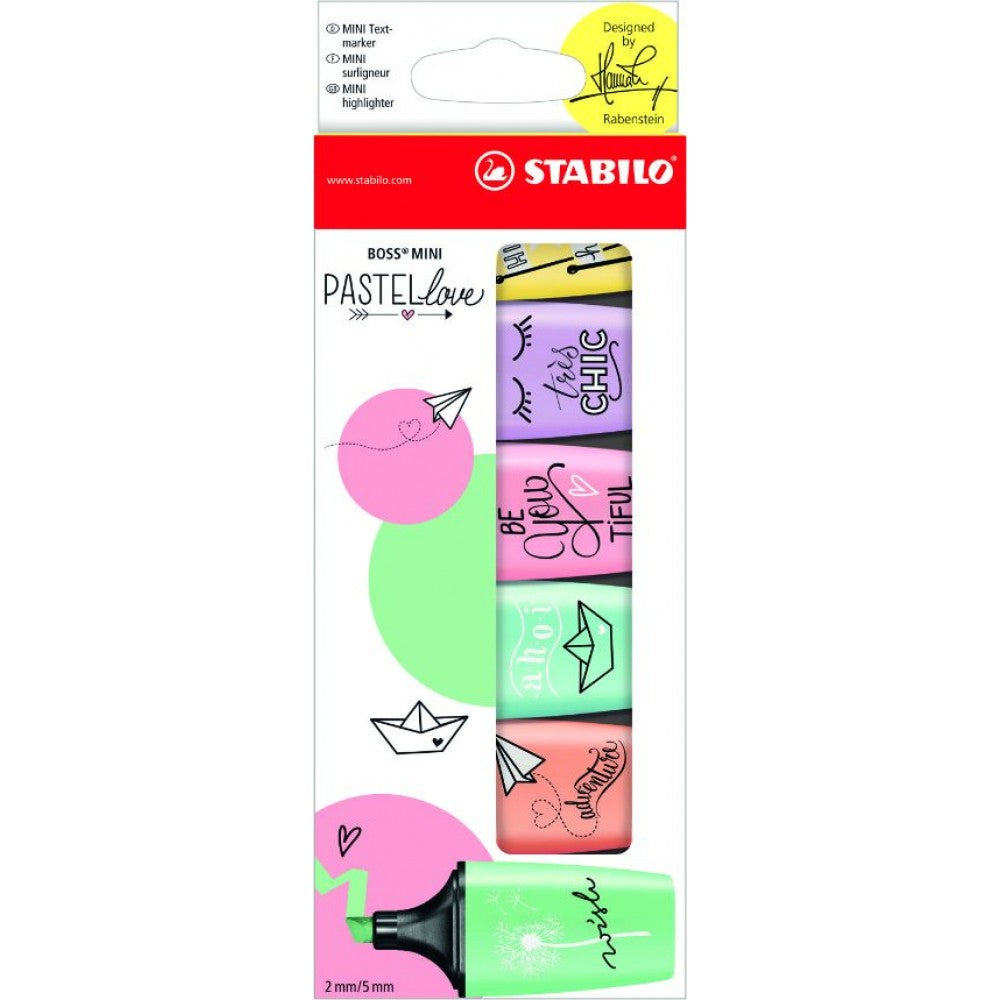 STABILO BOSS LIMITED MINI PASTELLOVE EDITION HIGHLIGHTER - WALLET OF 6'S