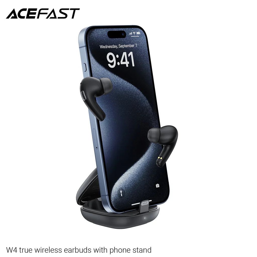 Acefast W4 True Wireless Earbuds With Phone Stand – Black