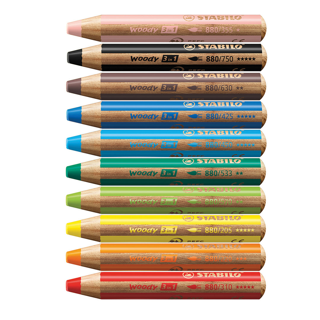 STABILO  Woody 3 in 1 color pcl-10pcs