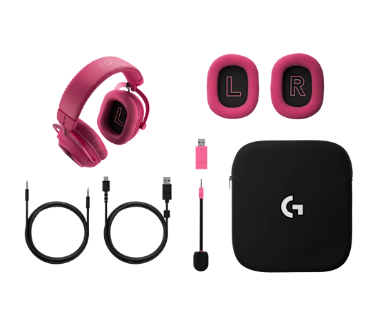 Logitech PRO X3 LIGHTSPEED LIGHTSPEED Wireless 7.1 Gaming Headset with Bluetooth - Magenta