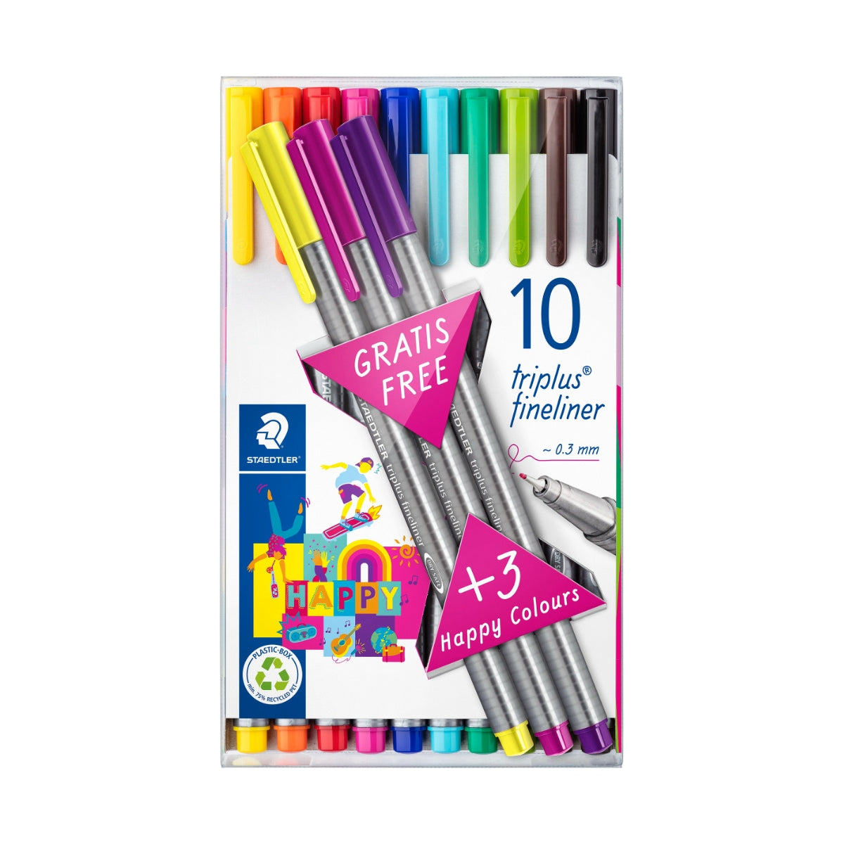 Staedtler 334 Tb13 Triplus Fineliner 10+3 