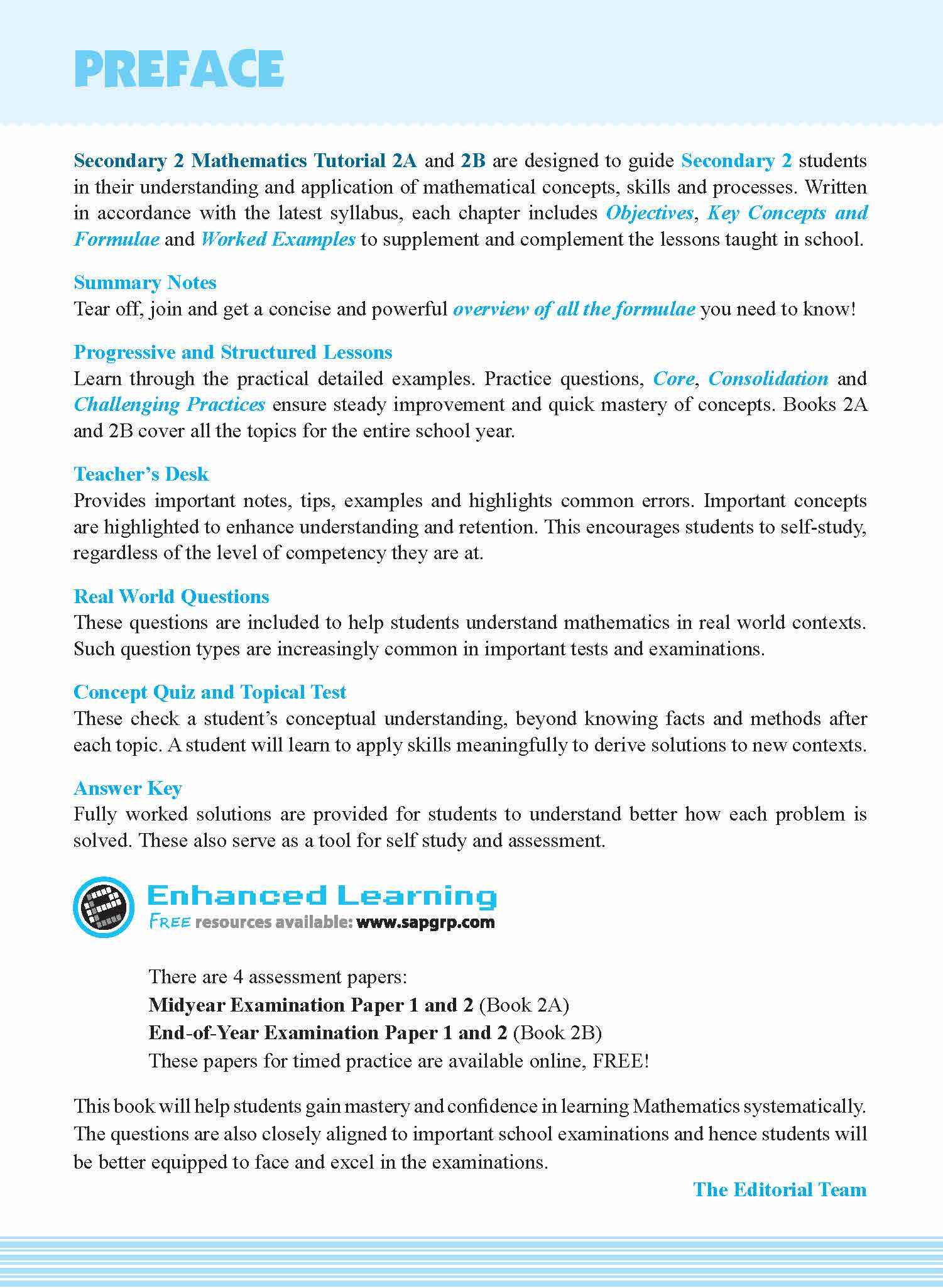 Secondary 2 Mathematics Tutorial 2A [G3] - 5th Edition
