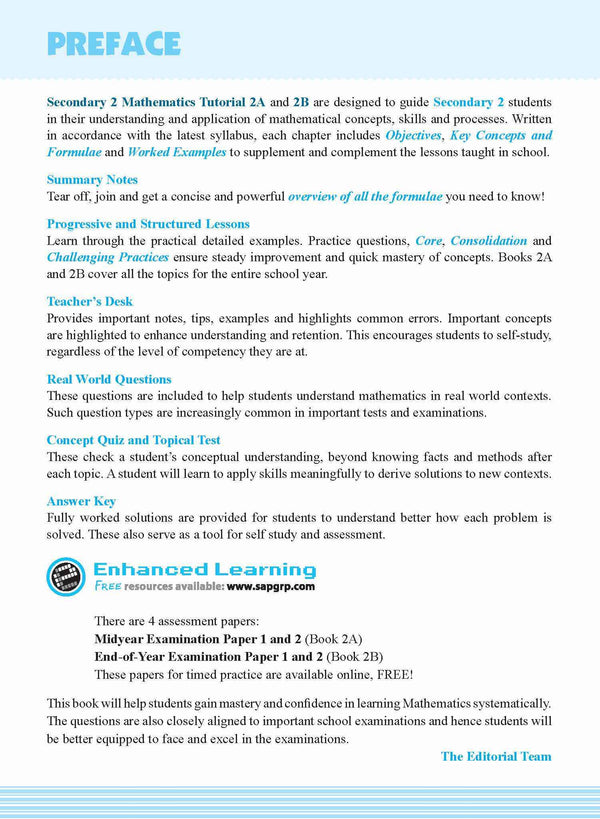 Secondary 2 Mathematics Tutorial 2A [G3] - 5th Edition
