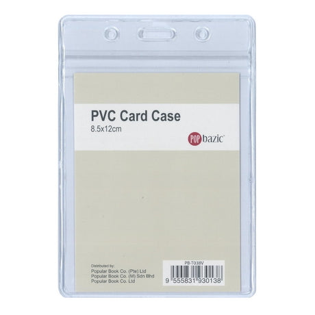 POP BAZIC Soft ID Card Holder with Zip Lock 8.5CM x 12.0CM (Vertical)