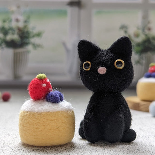 Diy Animal Party Series Felting Kit - Black Cat