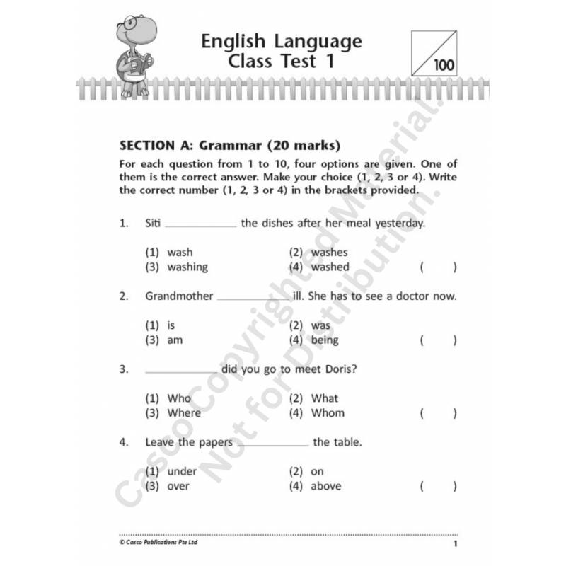 Primary 2 English 10 Class Tests